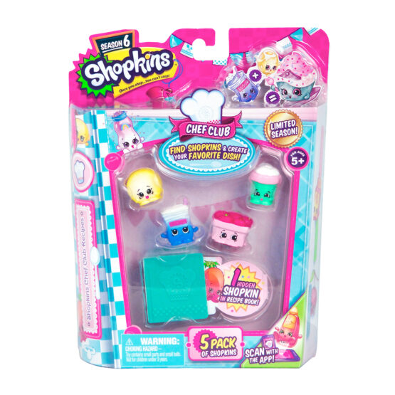 Набір фігурок SHOPKINS S6 серії “Шеф-клуб” – 5 ДРУЗІВ ШОПКІНС (5 шопкінсів, книга рецептів)